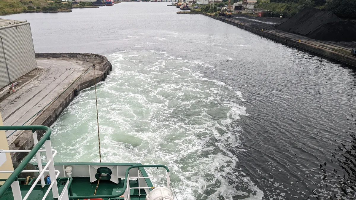MV SWAMI departing Swansea Harbour after CPP repair and DNV class approval — Ashmit Engineering Ltd